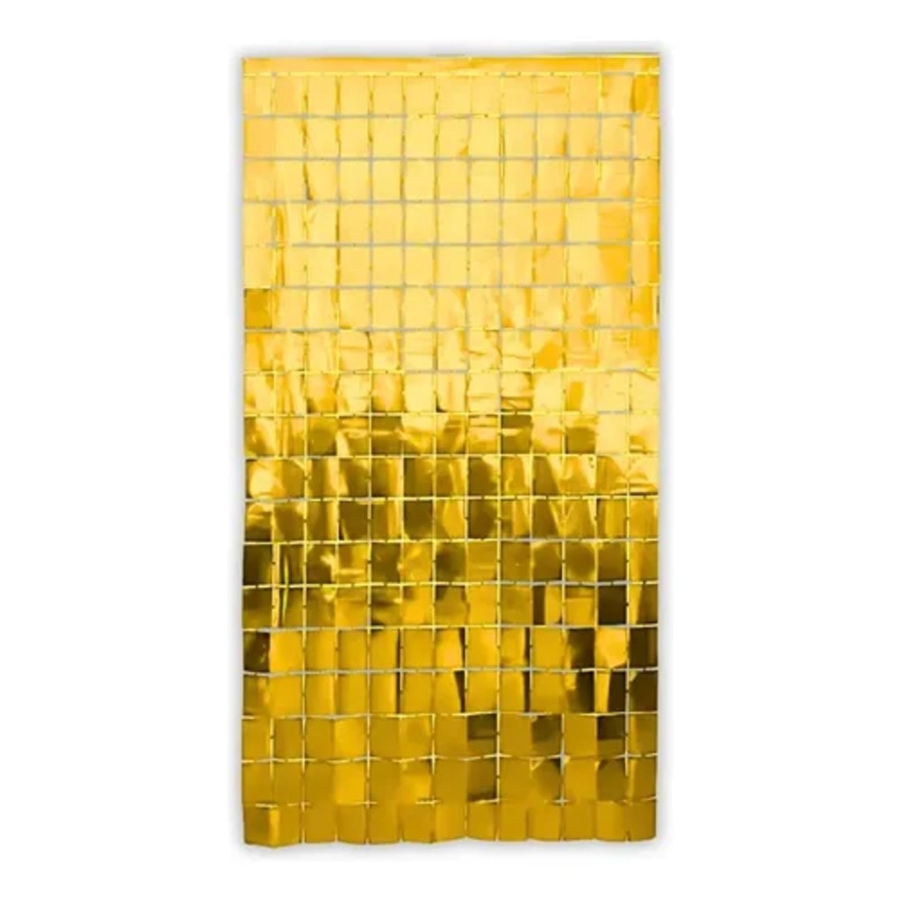 Cortina Metalizada Quad 1X2 Ouro Velho