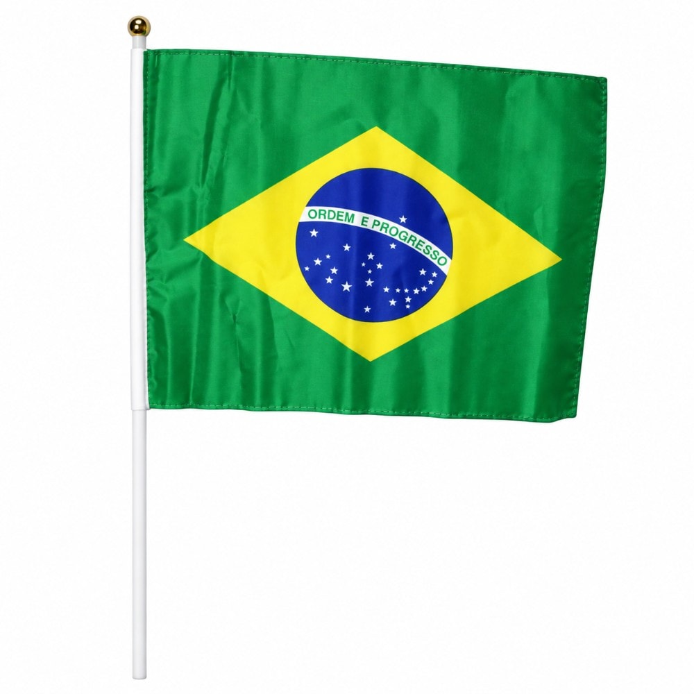 Bandeira do Brasil 30x40cm Poliéster C/ Cabo