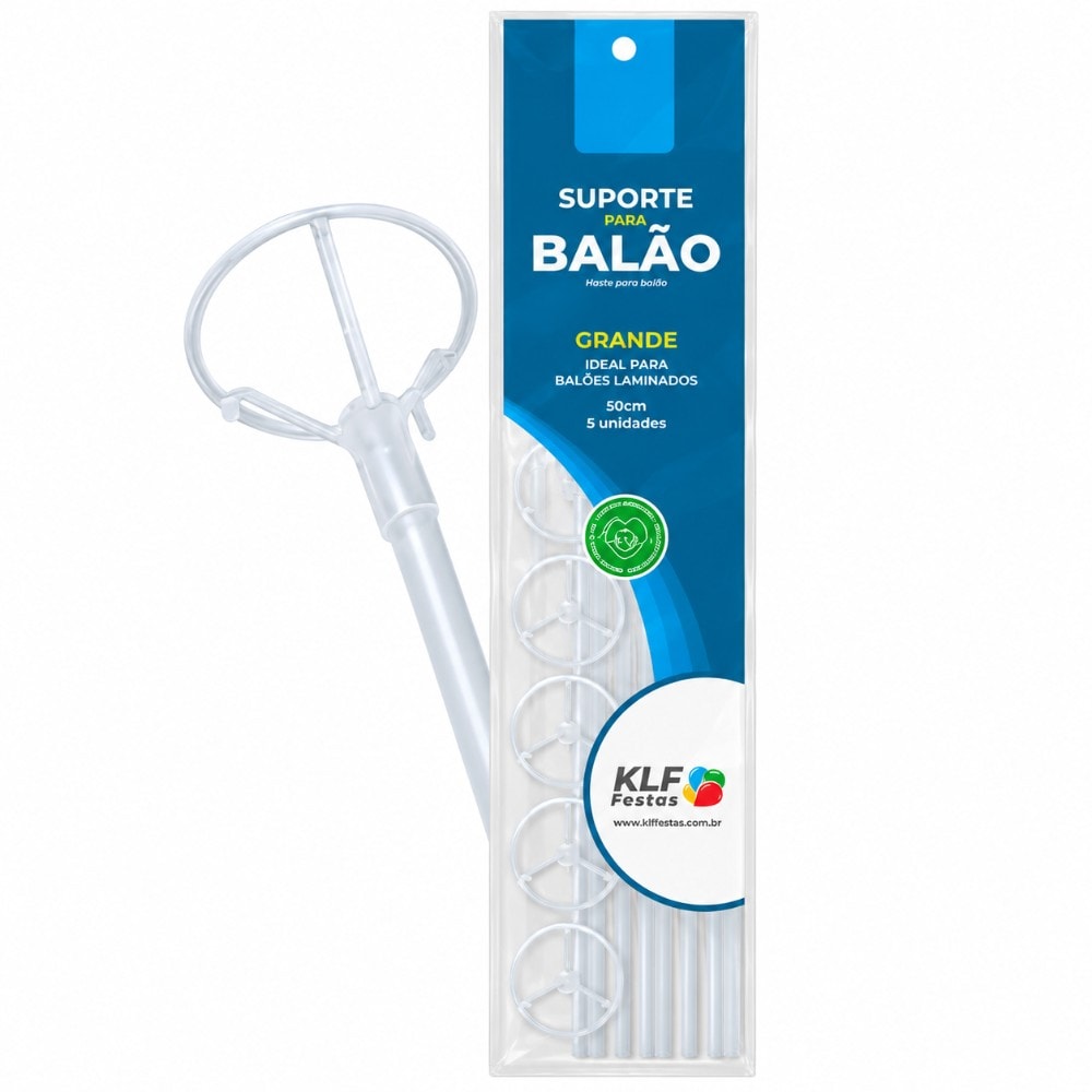 Suporte Balao Met 50Cm Cristal Bubble C/5