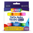 Tinta Tecido Fluor 15Ml Conj/6Cores 000