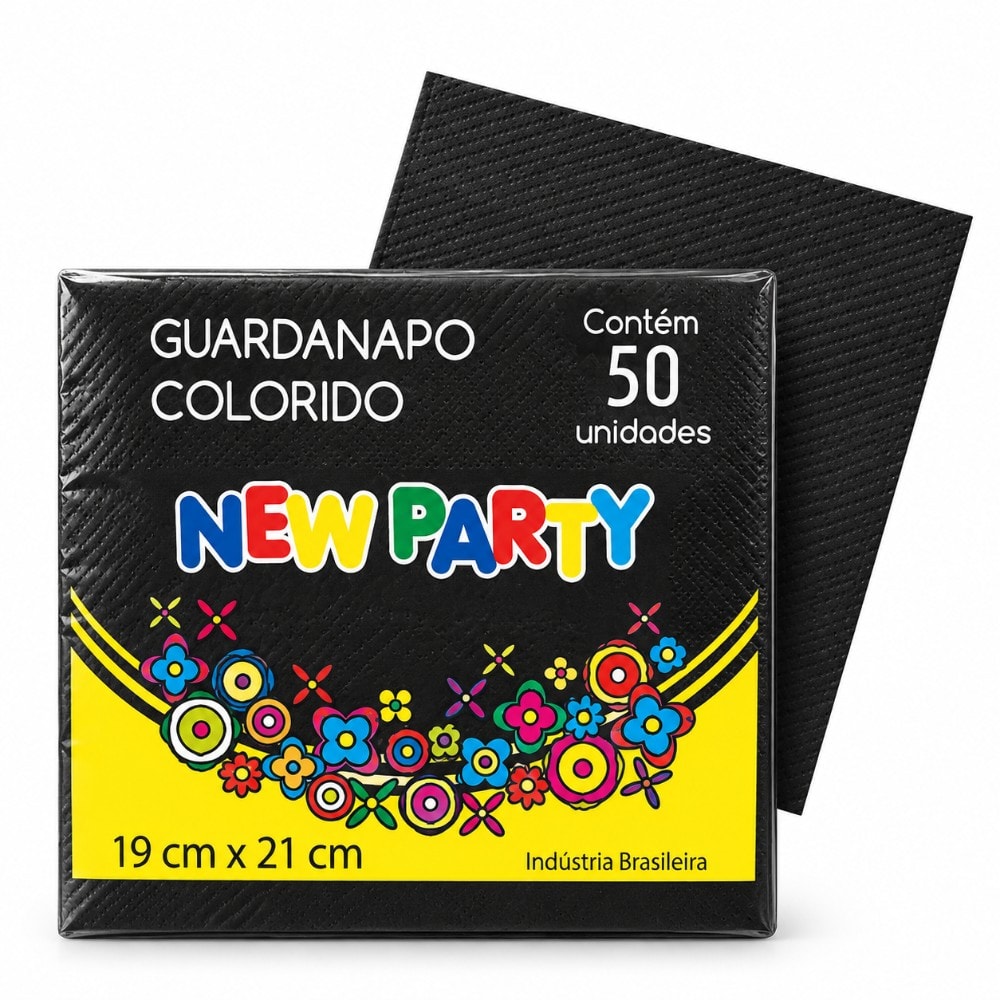 Guardanapo 19X21Cm Preto C/50