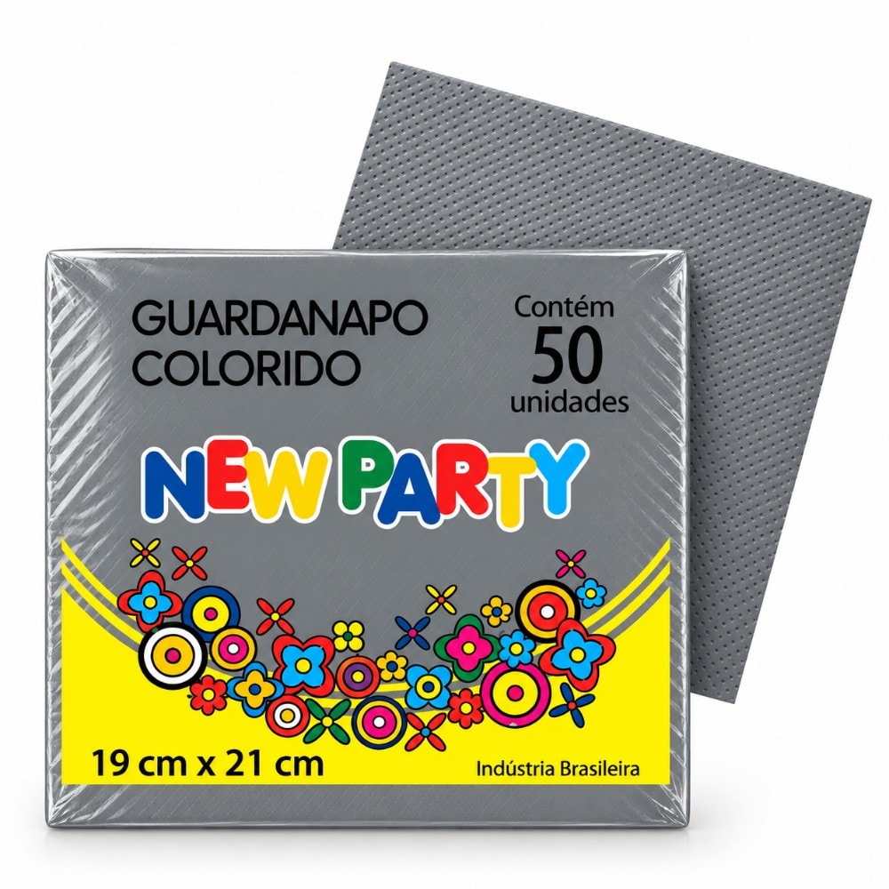 Guardanapo 19X21Cm Prata C/50