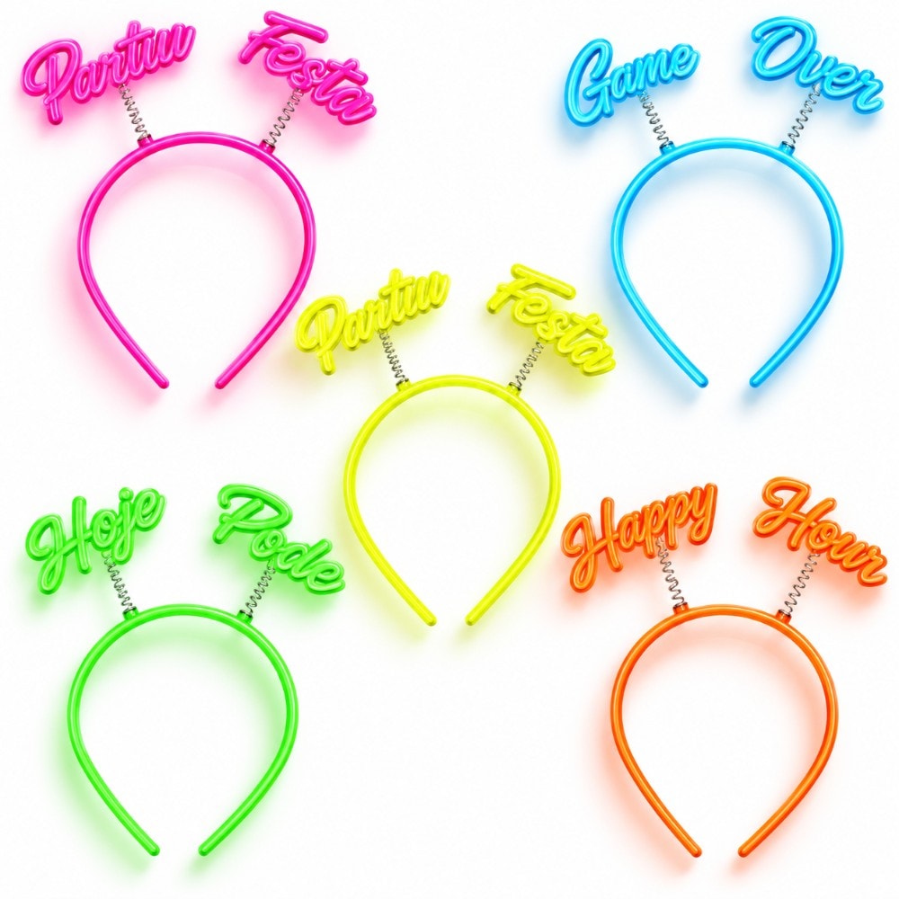 Tiara Plastica Neon Frases 1671