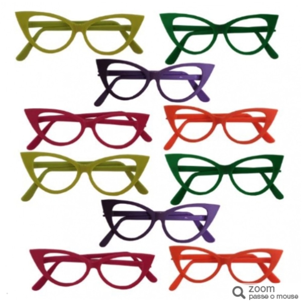 Oculos Sem Lente Colorido Gatinho