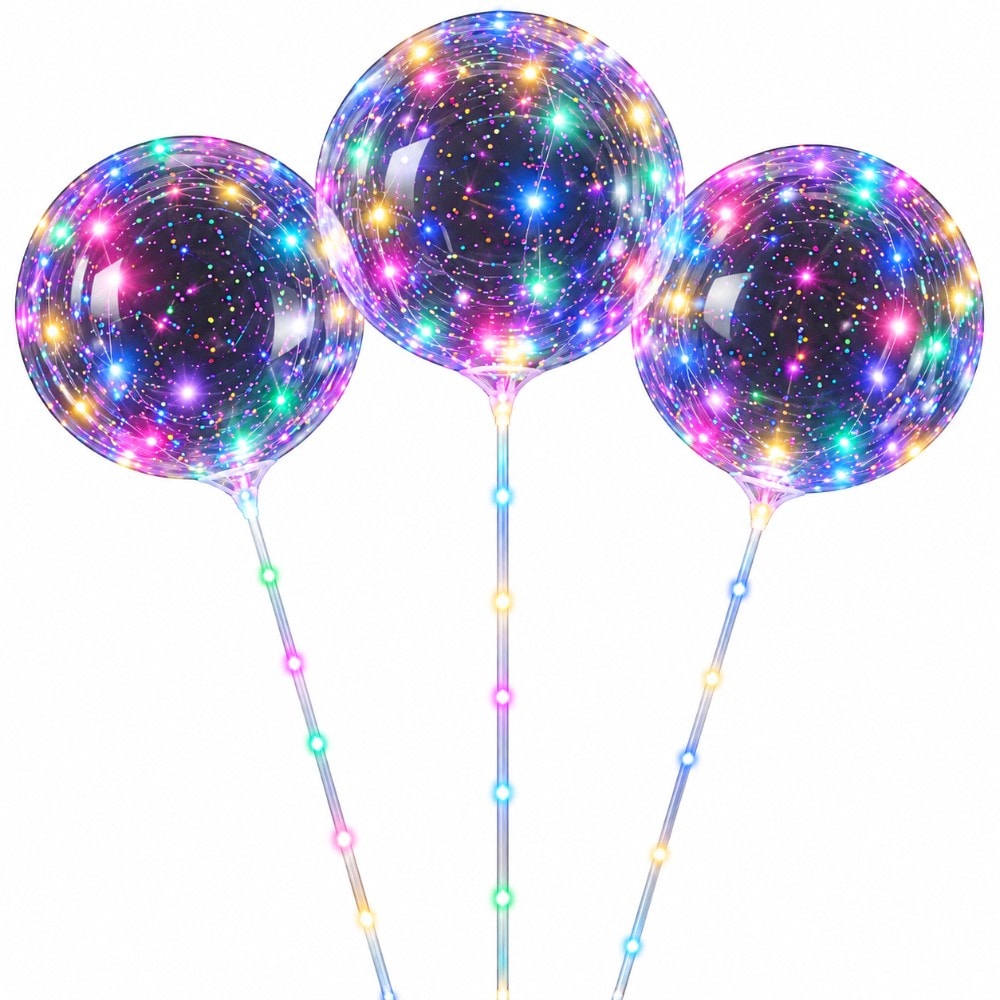 Balao Bubble Led 50Cm Com Haste Colorido