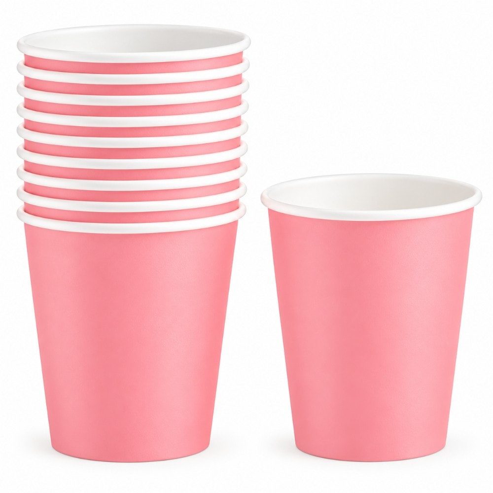 Copo Papel 250Ml Macaron Rosa C/10