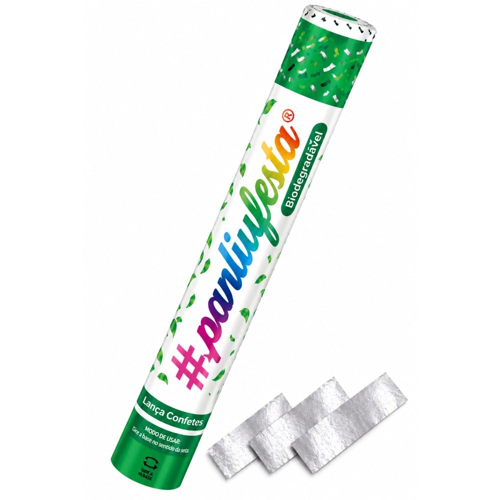 Lanca Confete Papel Branco Cetim 30Cm