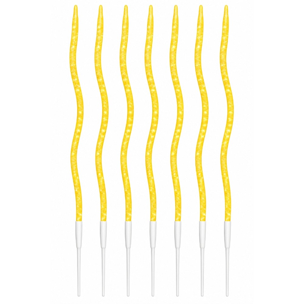 Vela Ondulada Glitter Candy Amarelo C/6
