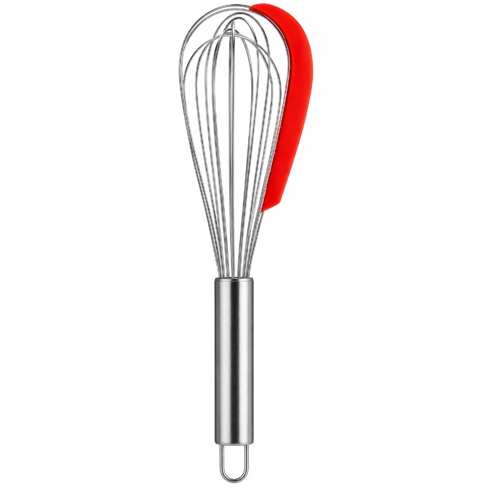Batedor Fouet Inox C/ Raspador Silicone 31Cm