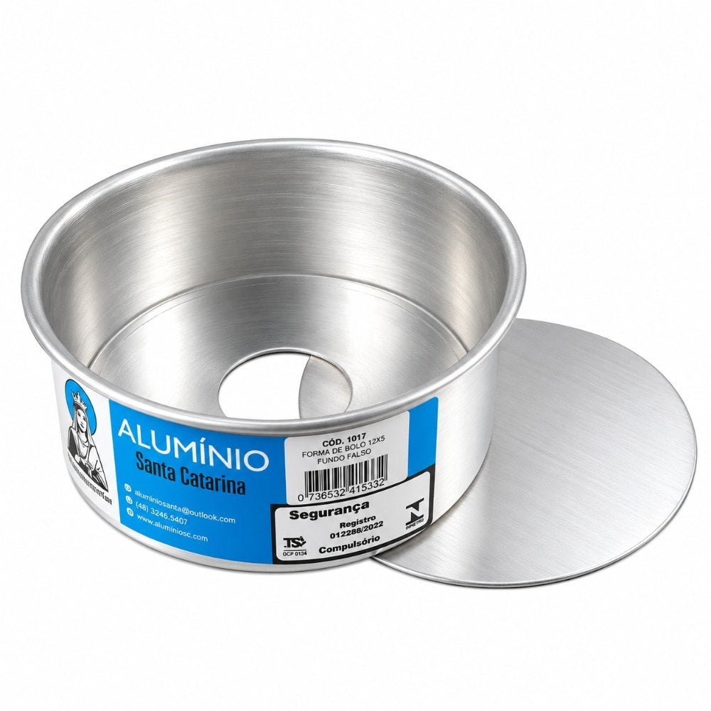 Forma Alum. Bolo Red Fundo Falso 12X5