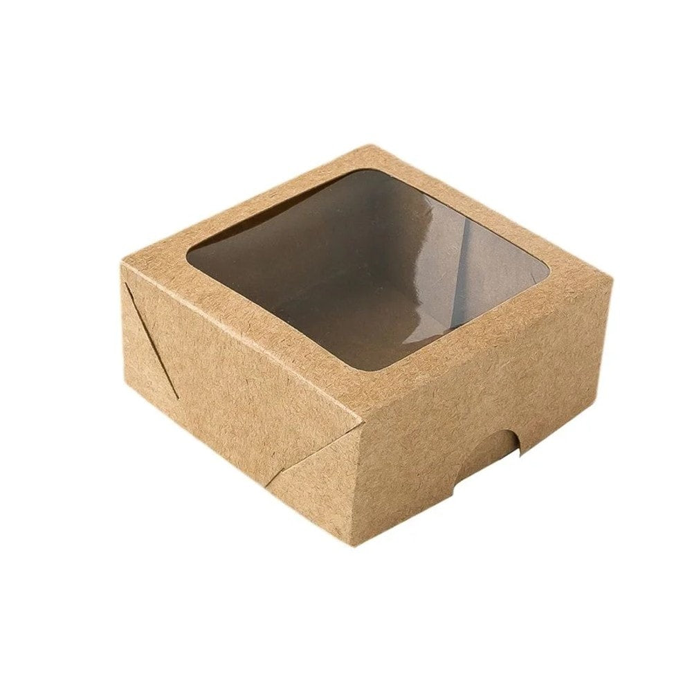Caixa Papel Kraft Visor 7X7X3,5 C/10