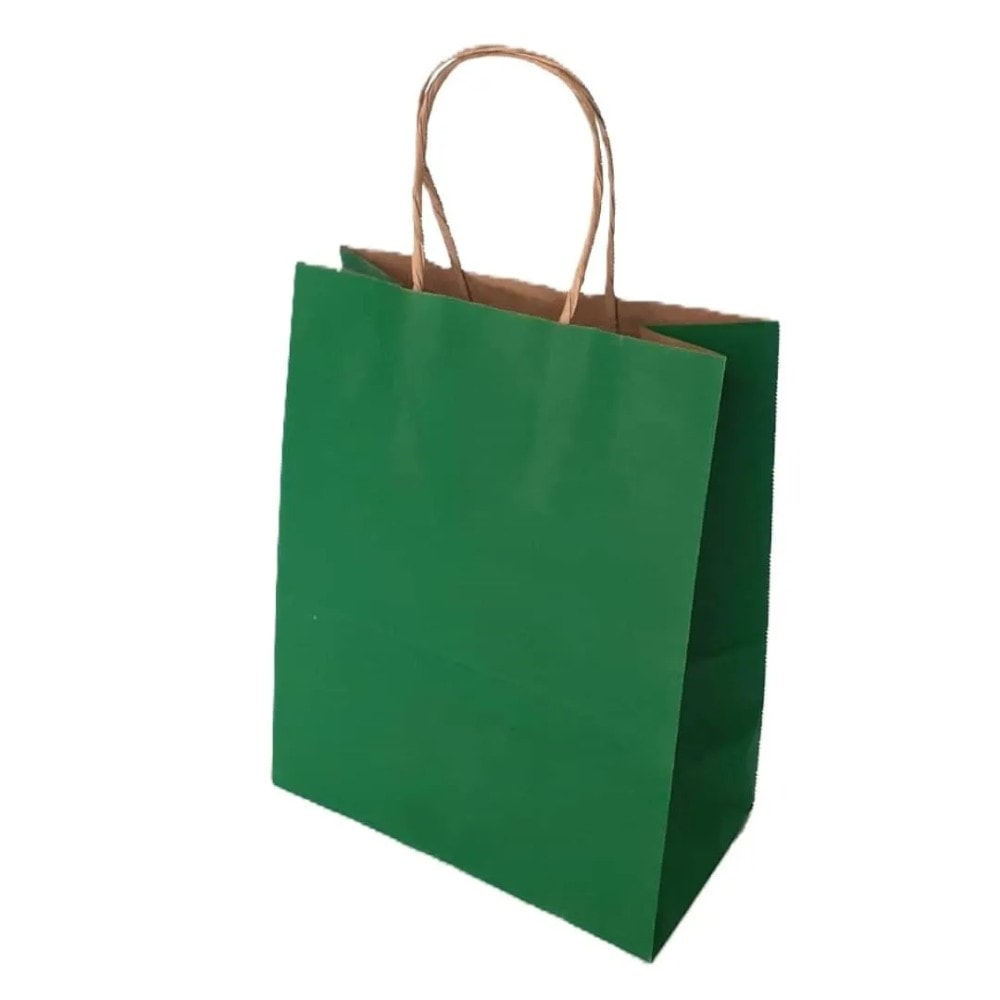 Sacola Pap Kraft 17,5X8,5X21,5 Verde C10