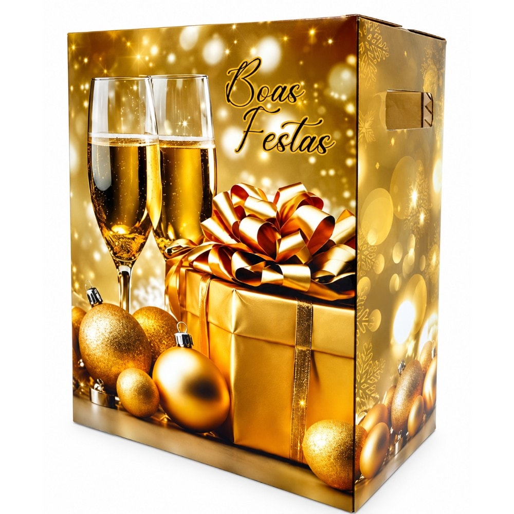 Caixa Papel Maleta M 25X15X33Cm Natal