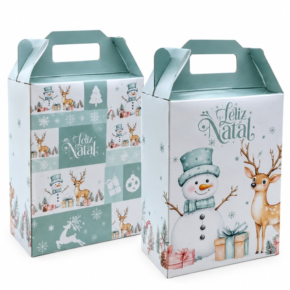 Caixa Papel Maleta P 16X8X22Cm Natal