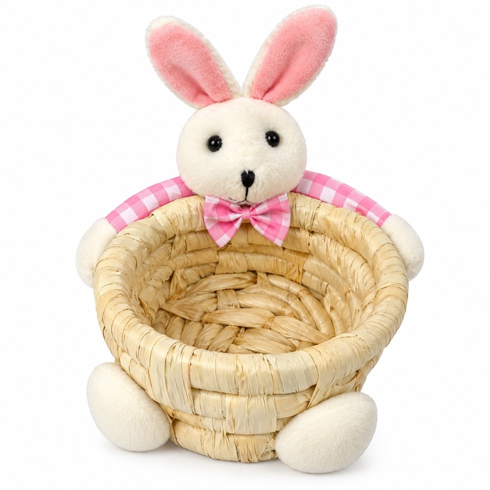 Cesta Palha 12Cm Coelho Sentado 7225