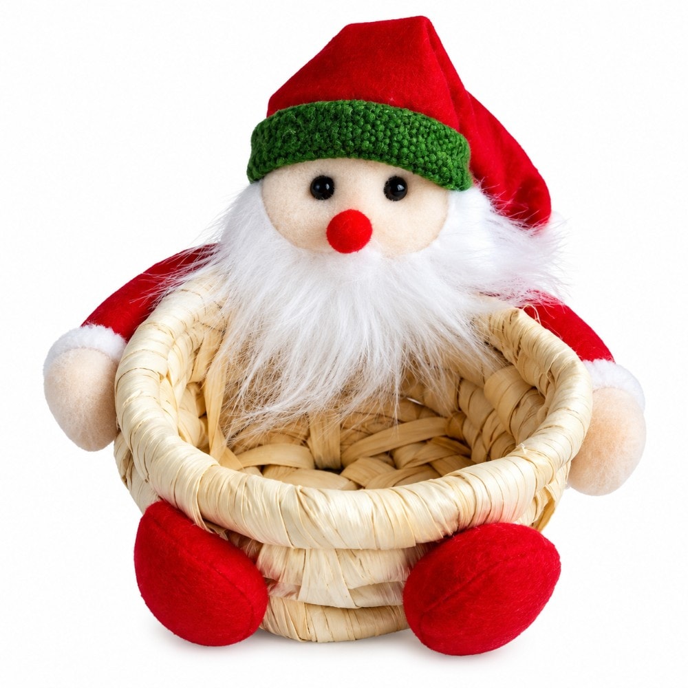 Cesta Palha 13Cm Papai Noel