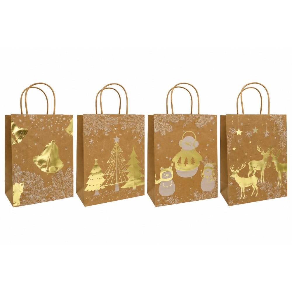 Sacola Kraft 31X24X10Cm G Natal Sortido