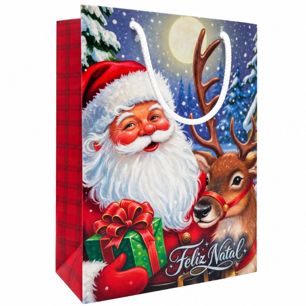 Sacola Papel P 20X11X28Cm Natal