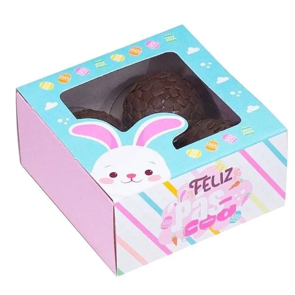 Caixa Gaveta P/9 Doces Visor Pascoa Colorida