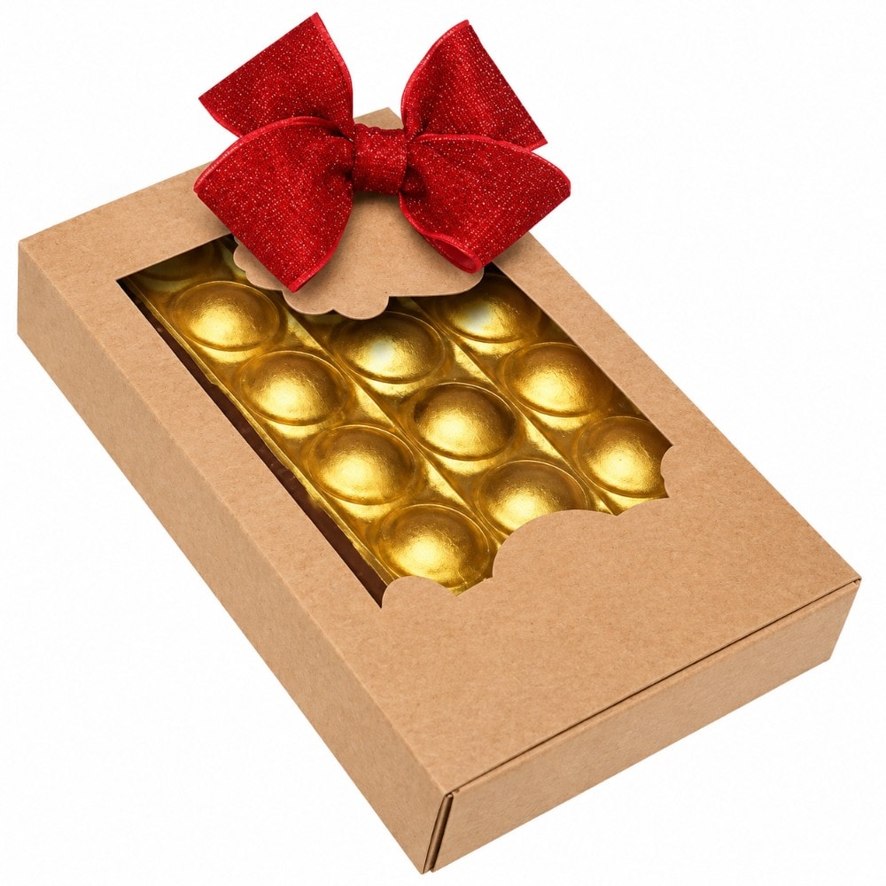 Caixa Choc Trufa Barra Kraft C/ Visor