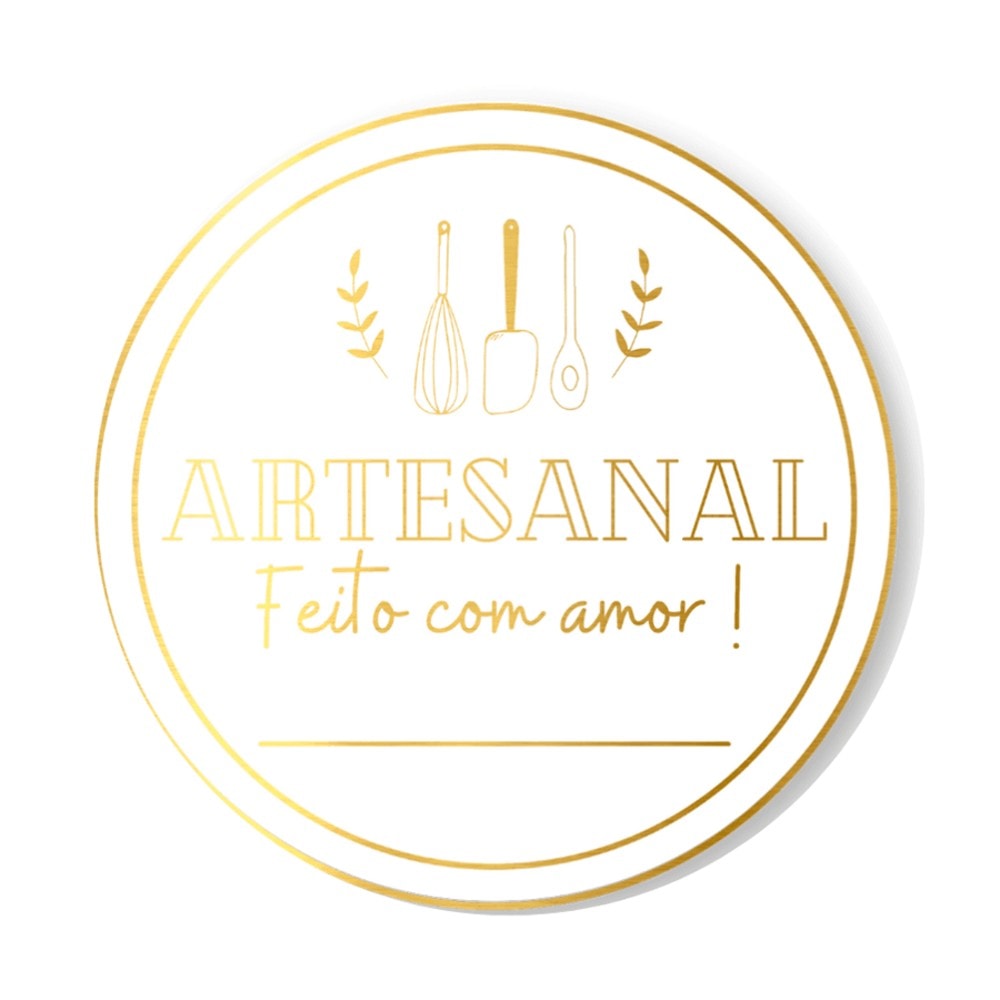 Etiqueta Adesiva Artesanal Feito Amor C/50